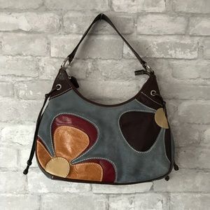 Isabela Fiore blue suede floral bag